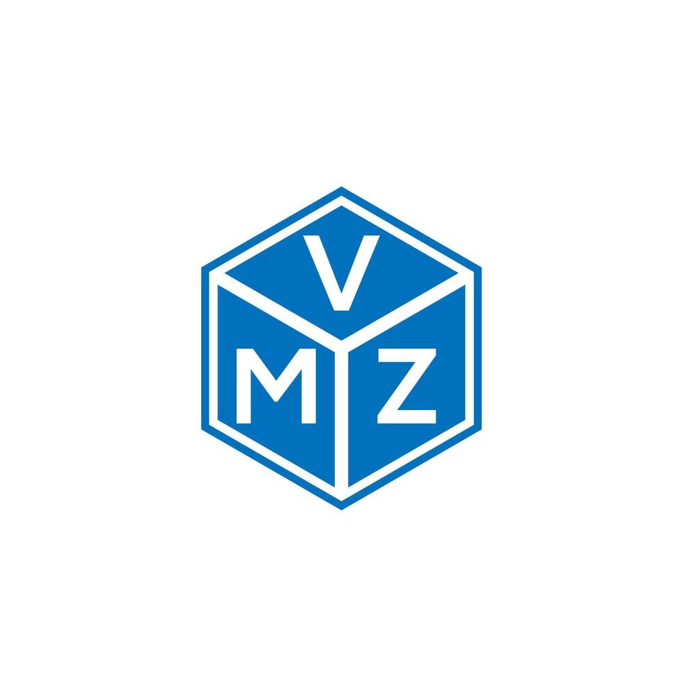 diseño de logotipo de letra vmz sobre fondo negro. concepto de logotipo de letra de iniciales creativas vmz. diseño de letras vmz. vector