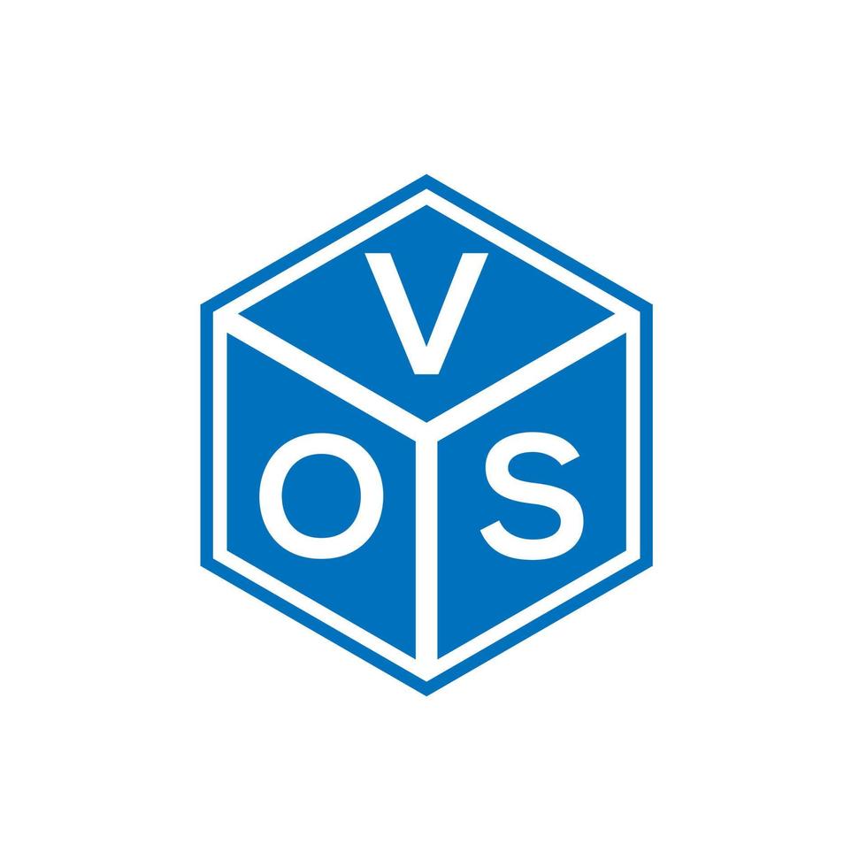 VOS letter logo design on black background. VOS creative initials letter logo concept. VOS letter design. vector