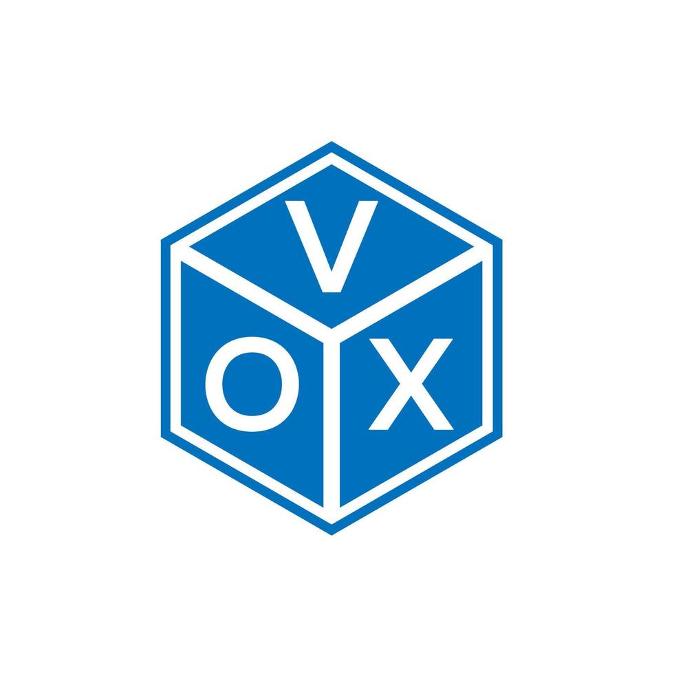 diseño de logotipo de letra vox sobre fondo negro. concepto de logotipo de letra de iniciales creativas de vox. diseño de carta de voz. vector