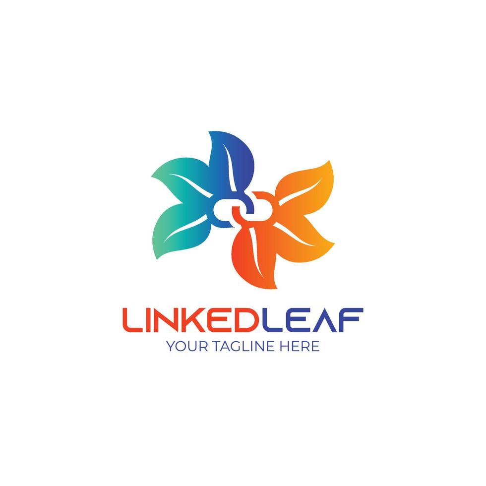 Linked leaf logo vector