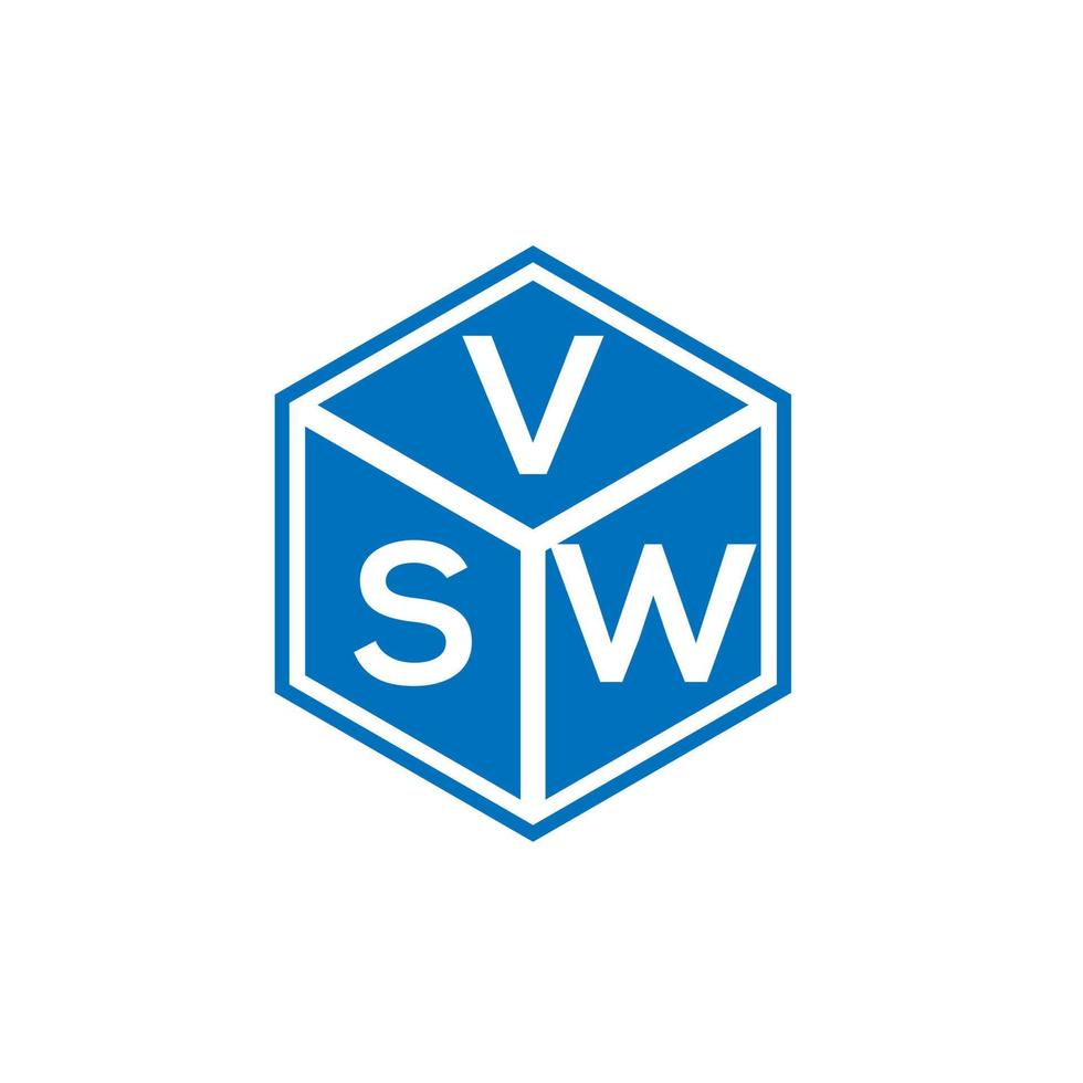 diseño de logotipo de letra vsw sobre fondo negro. concepto de logotipo de letra de iniciales creativas vsw. diseño de letras vsw. vector