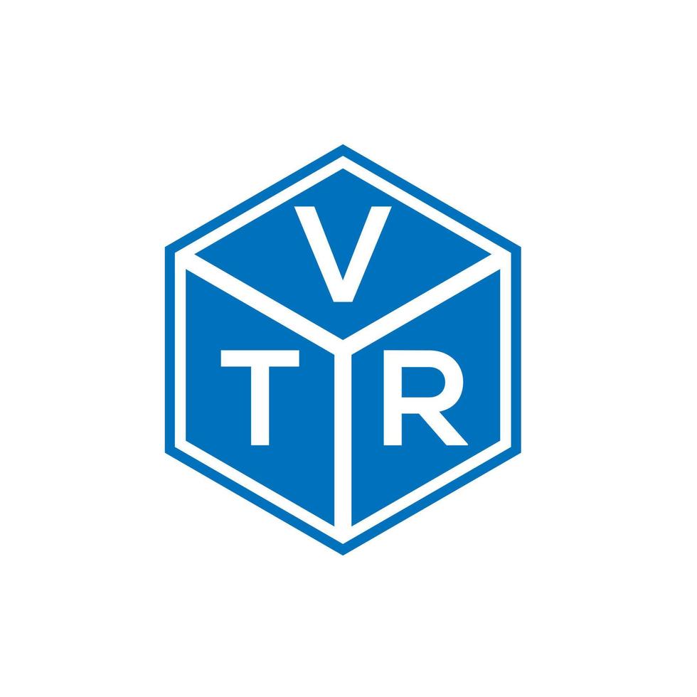diseño de logotipo de letra vtr sobre fondo negro. concepto de logotipo