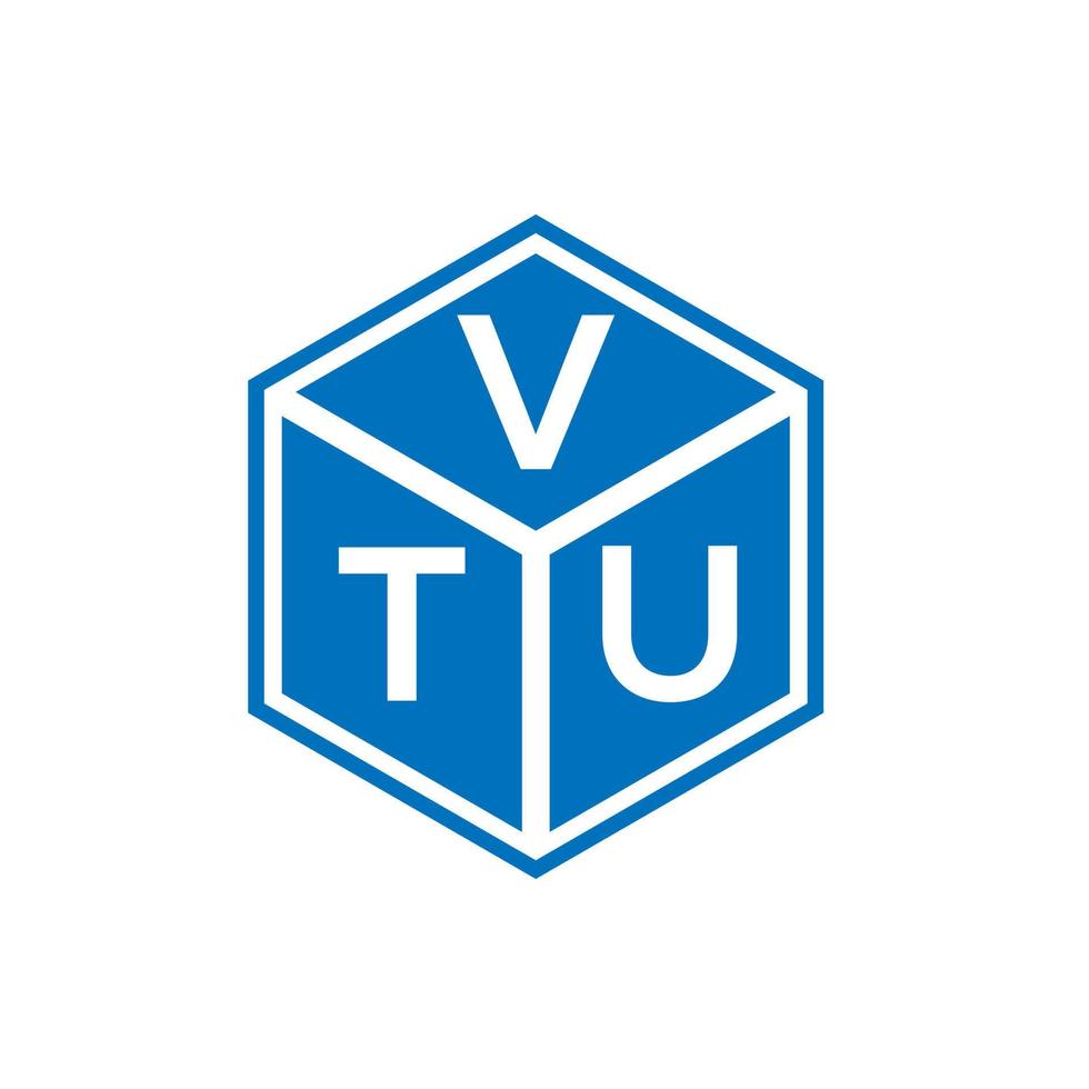 diseño de logotipo de letra vtu sobre fondo negro. concepto de logotipo de letra de iniciales creativas vtu. diseño de letra vtu. vector