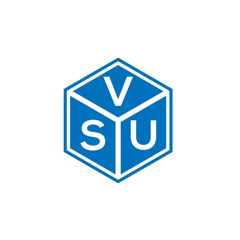 diseño de logotipo de letra vsu sobre fondo negro. vsu concepto de logotipo de letra de iniciales creativas. diseño de carta vsu. vector