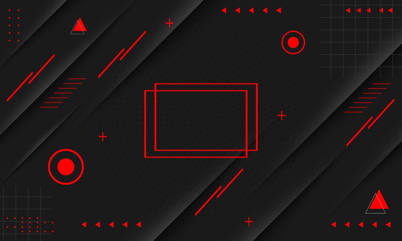 abstarct geometric black red background vector
