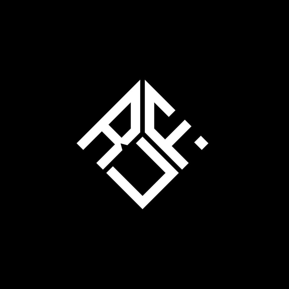 diseño de logotipo de letra ruf sobre fondo negro. concepto de logotipo de letra de iniciales creativas ruf. diseño de letras ruf. vector