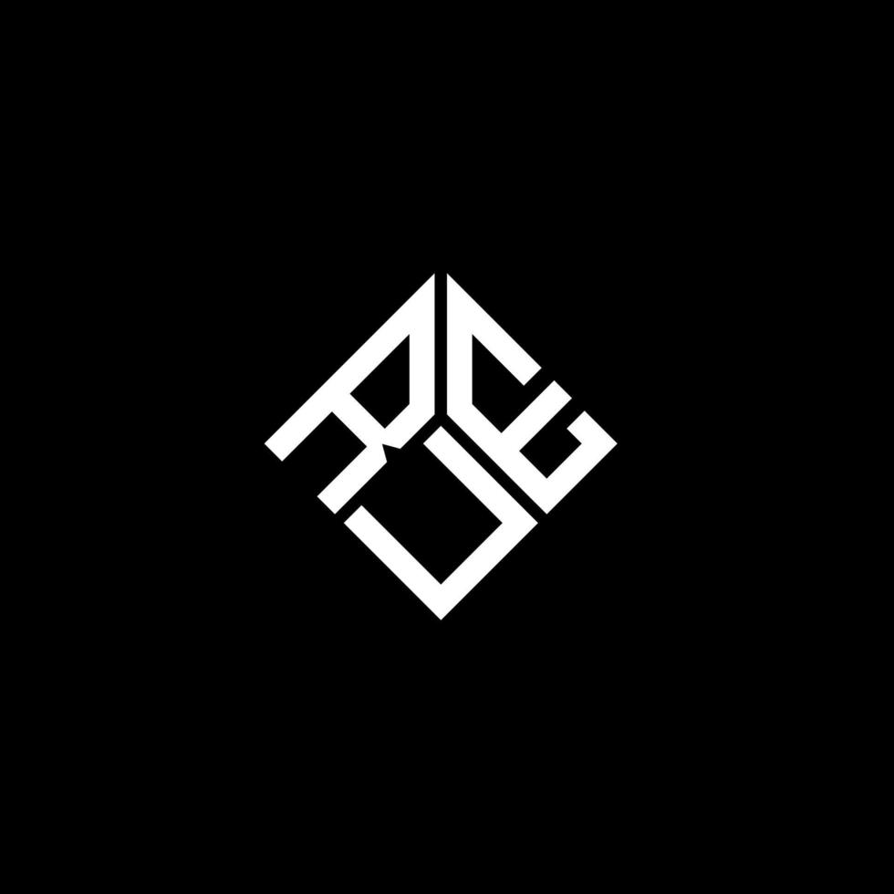 RUE letter logo design on black background. RUE creative initials letter logo concept. RUE letter design. vector