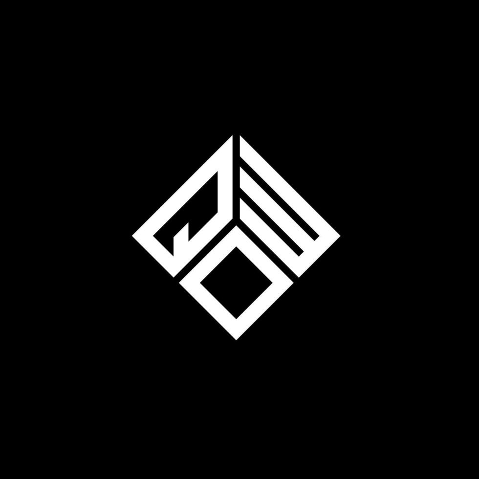 diseño de logotipo de letra qow sobre fondo negro. qow concepto creativo del logotipo de la letra inicial. diseño de letra qow. vector