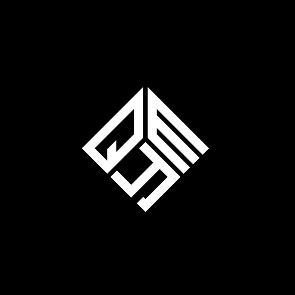 QYM letter logo design on black background. QYM creative initials letter logo concept. QYM letter design. vector