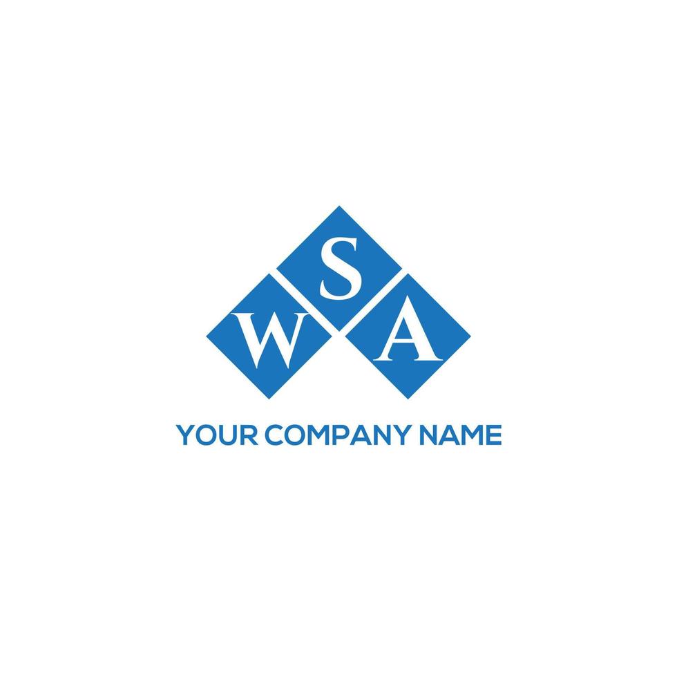 WSA letter logo design on white background. WSA creative initials letter logo concept. WSA letter design. vector