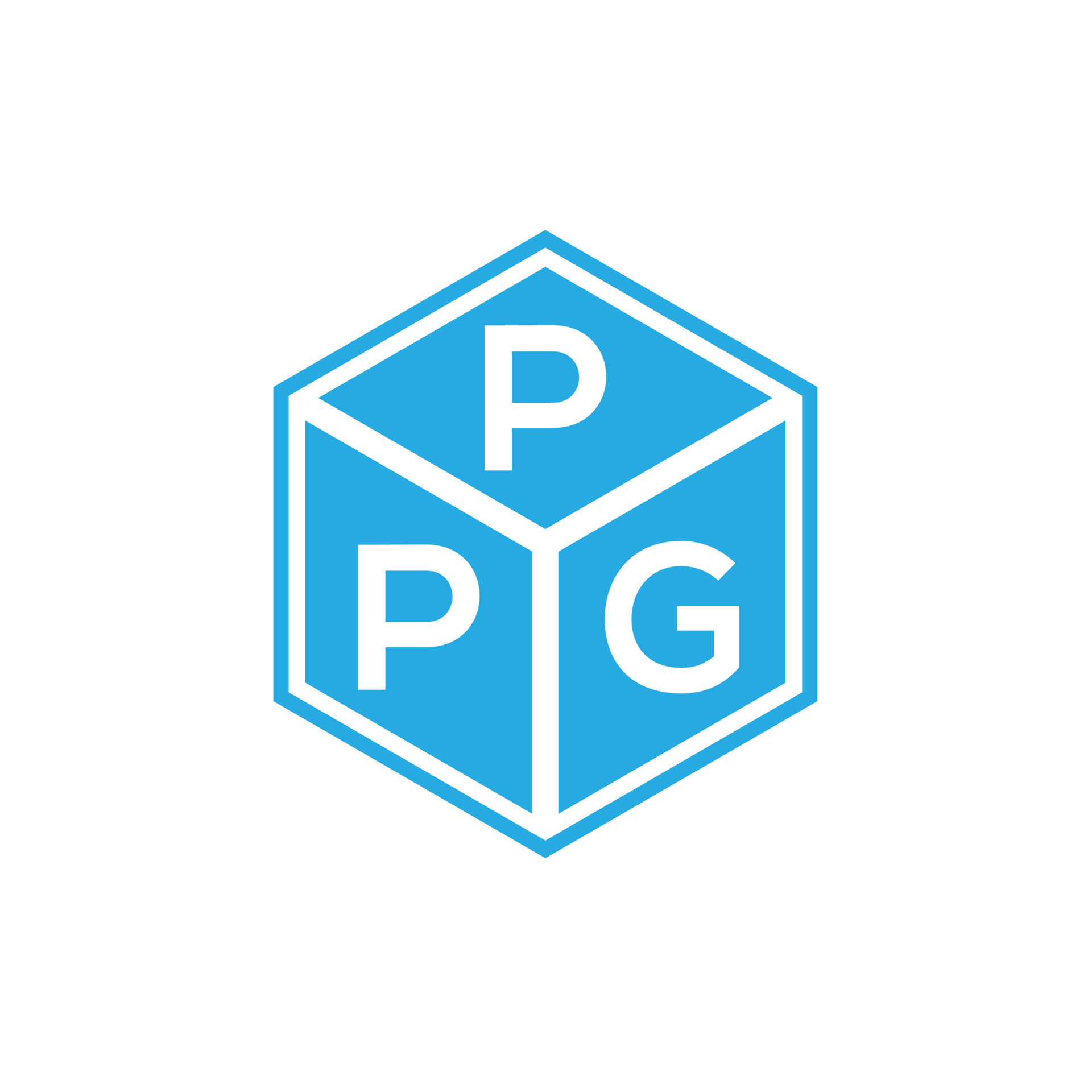 diseño de logotipo de letra ppg sobre fondo negro. Concepto de logotipo ...