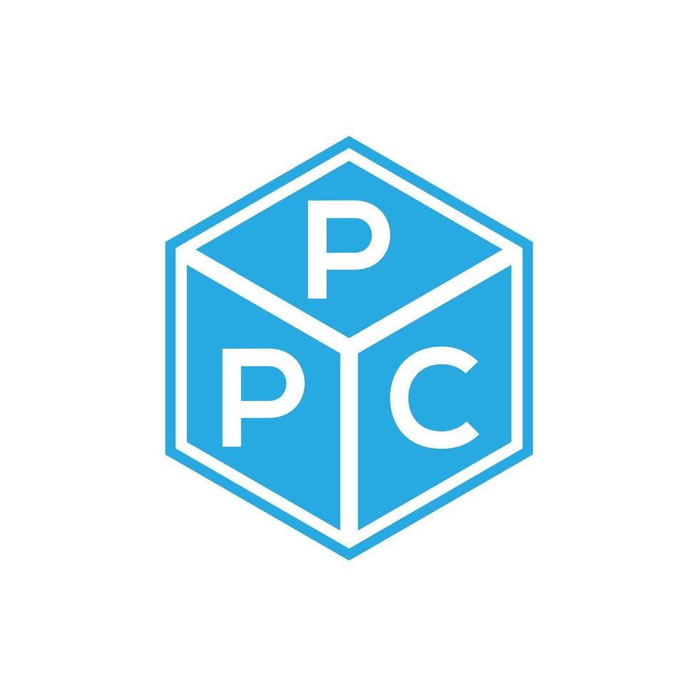 diseño de logotipo de letra ppc sobre fondo negro. concepto de logotipo de letra de iniciales creativas de ppc. diseño de letras ppc. vector