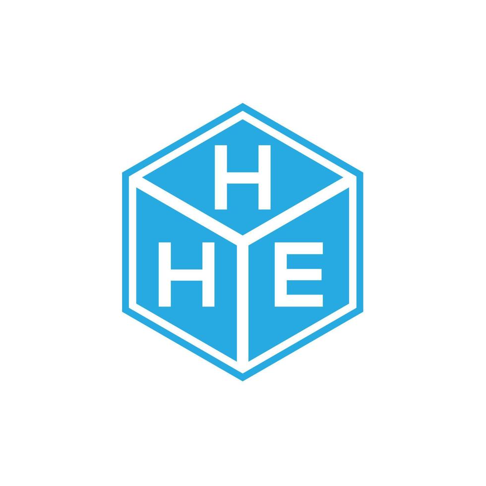 diseño del logotipo de la letra hhe sobre fondo negro. concepto creativo del logotipo de la letra de las iniciales. hhe diseño de letras. vector