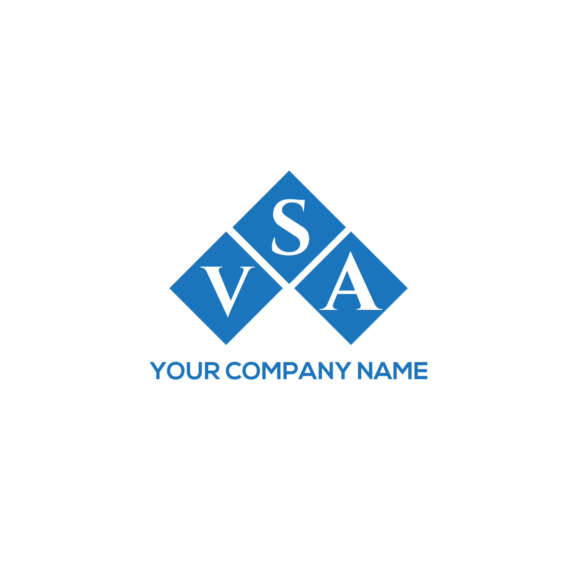 VSA letter logo design on white background. VSA creative initials