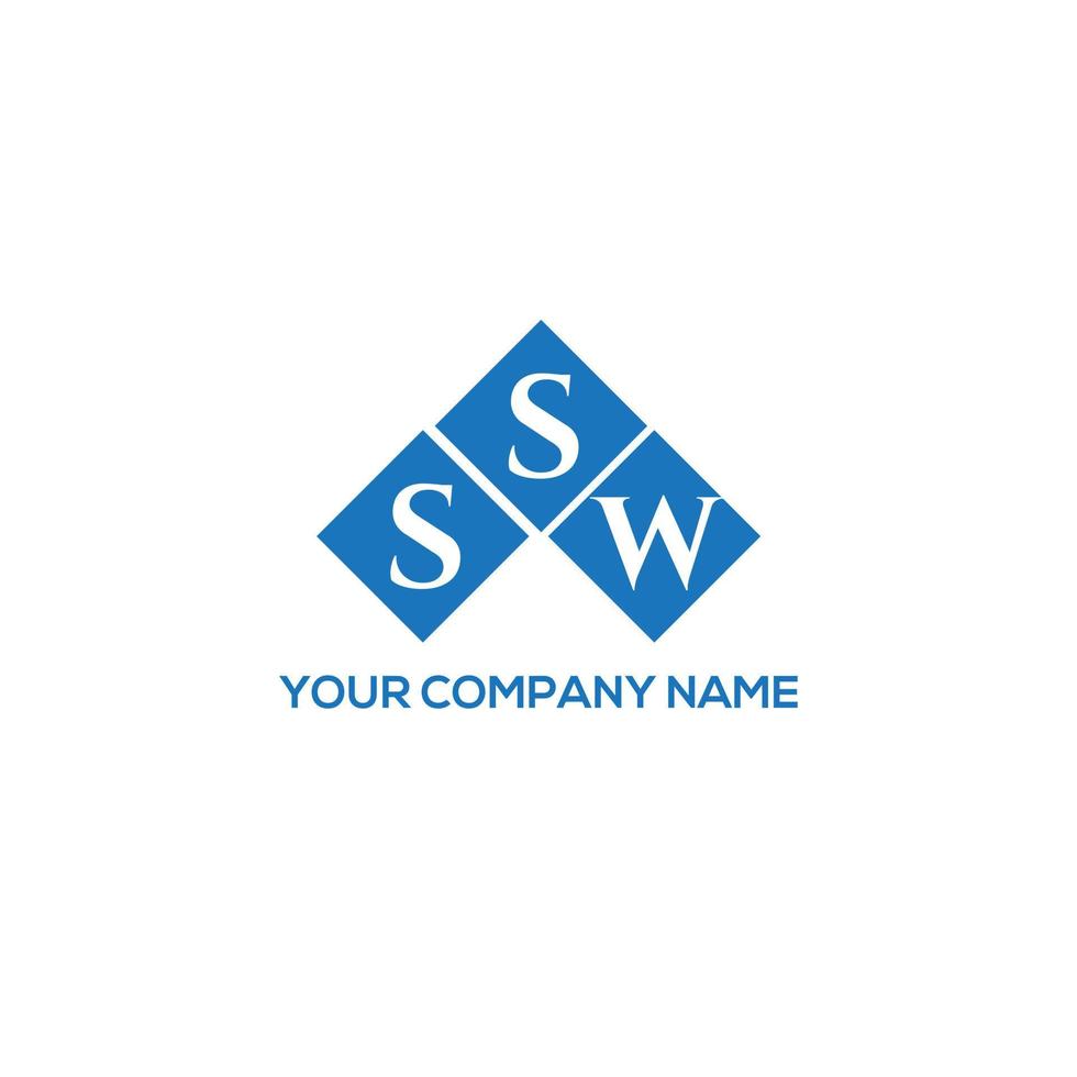 SSW letter logo design on white background. SSW creative initials letter logo concept. SSW letter design. vector