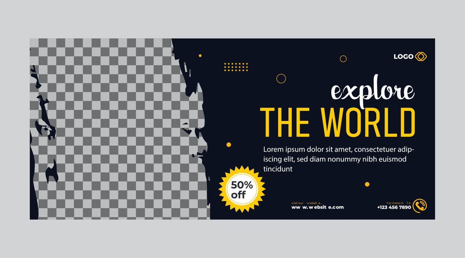 Explore The World Banner Design vector