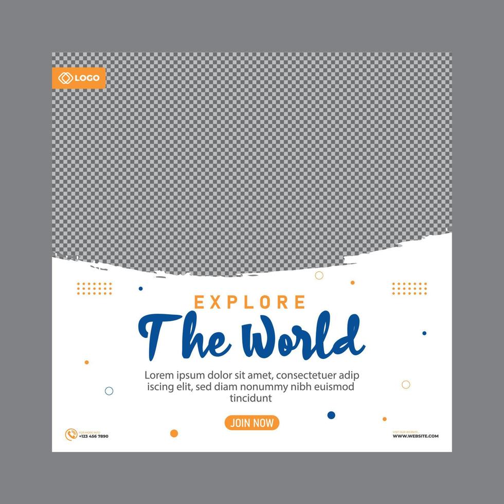Explore The World Social Media Post vector