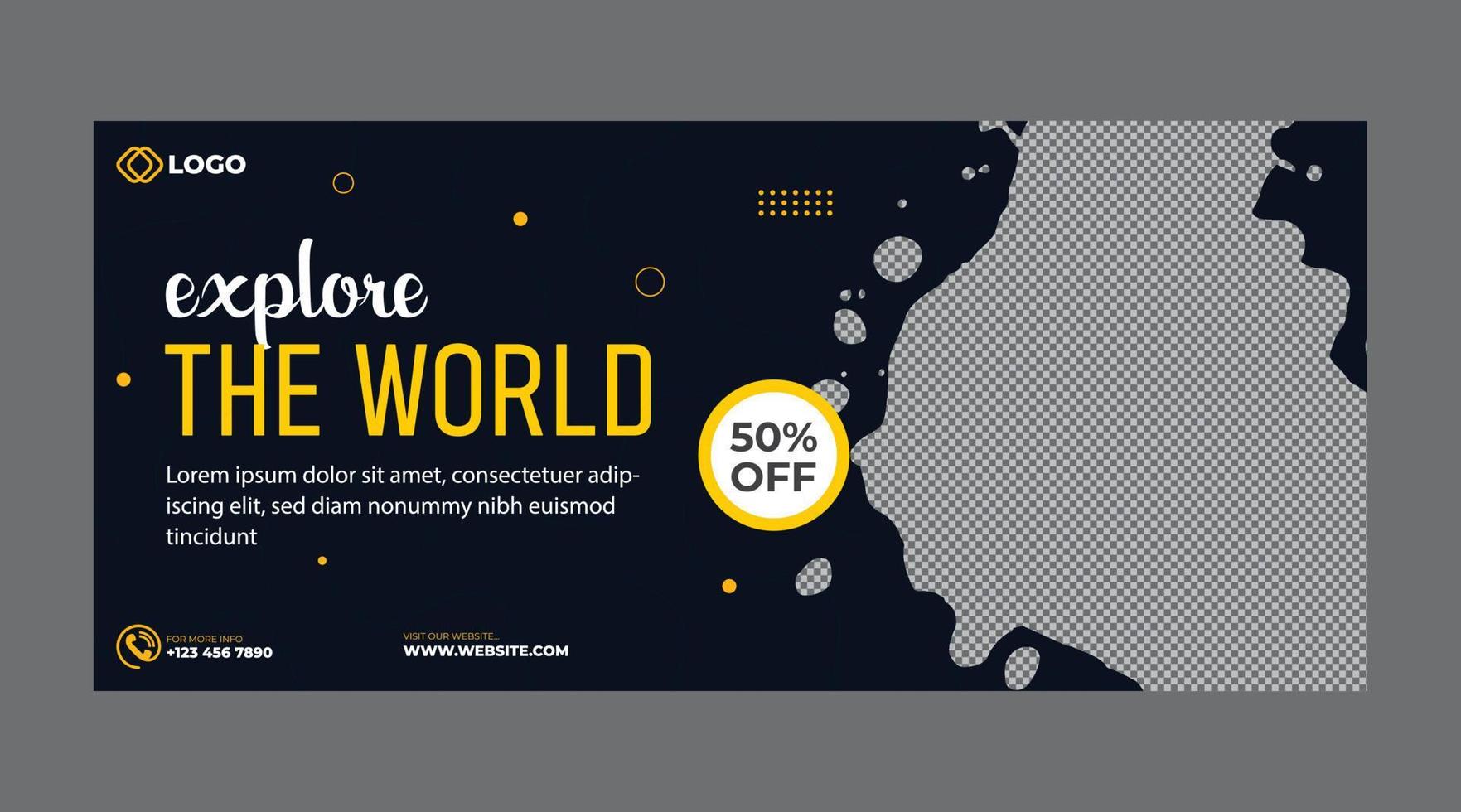 Explore The World Banner Design vector