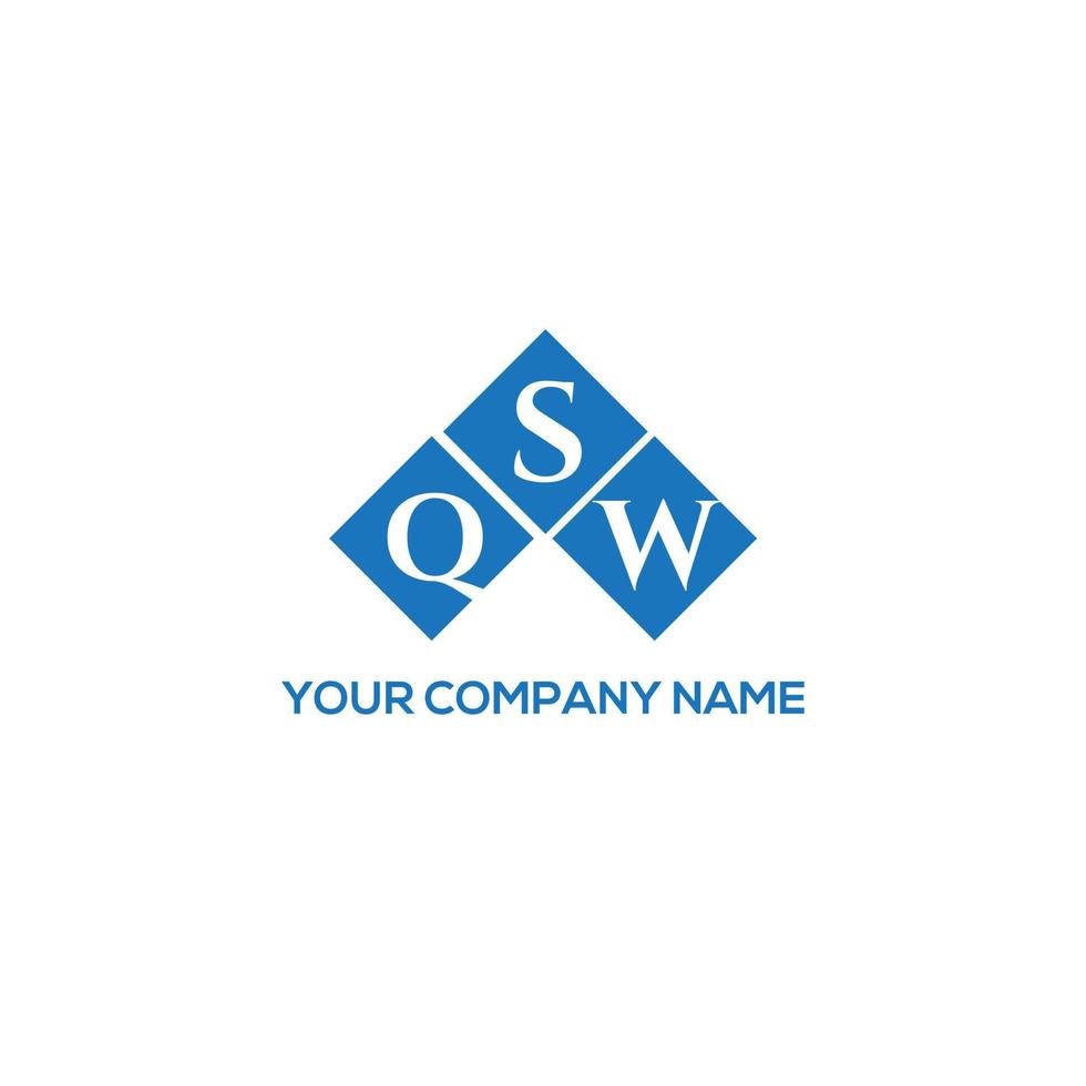 QSW letter logo design on white background. QSW creative initials letter logo concept. QSW letter design. vector