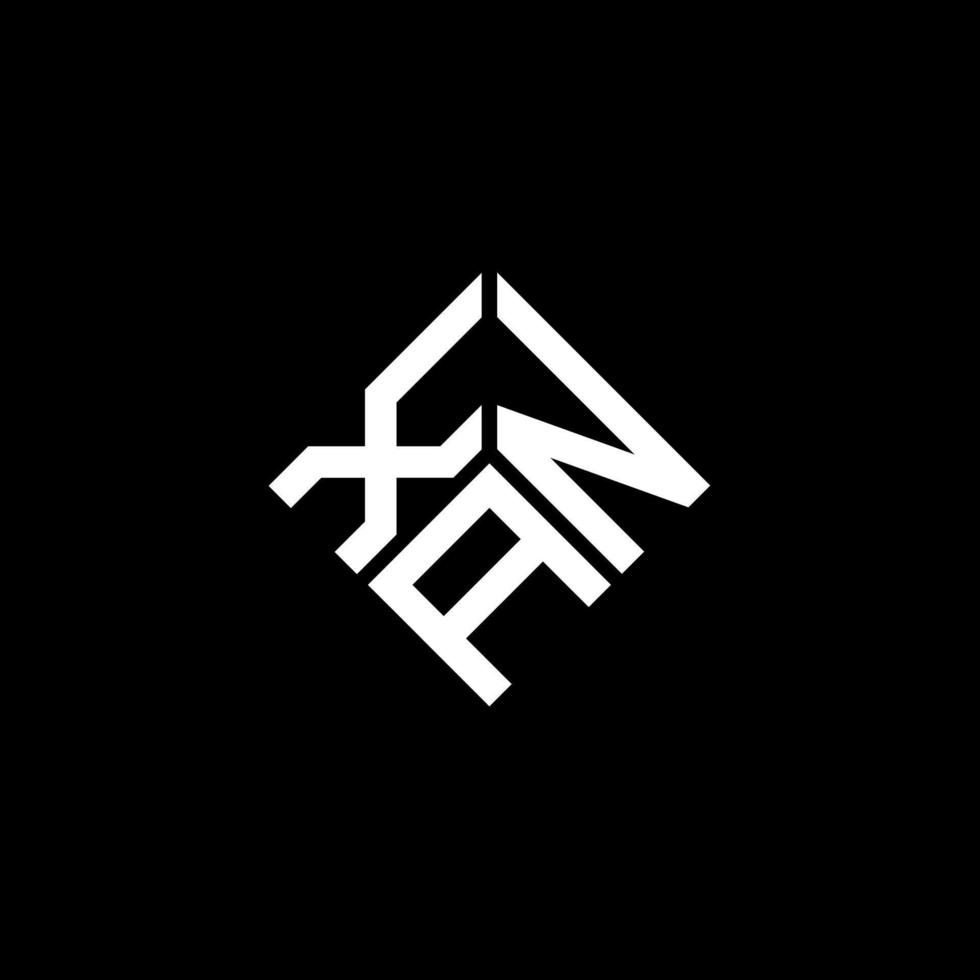 diseño del logotipo de la letra xan sobre fondo negro. concepto de logotipo de letra de iniciales creativas xan. diseño de letras xan. vector