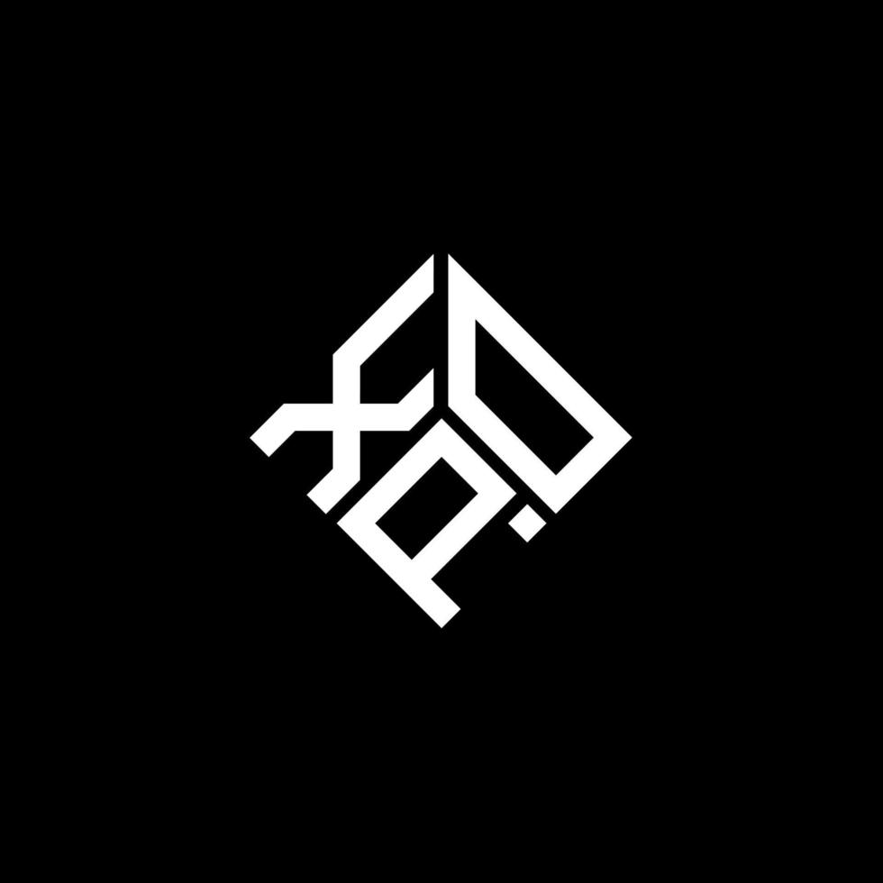 XPO letter logo design on black background. XPO creative initials