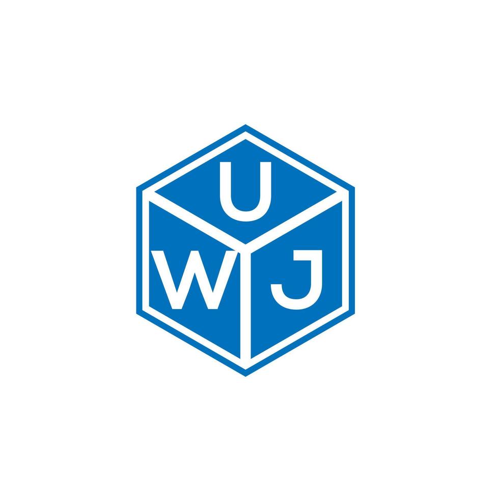 diseño de logotipo de letra uwj sobre fondo negro. concepto de logotipo de letra de iniciales creativas uwj. diseño de letras uwj. vector