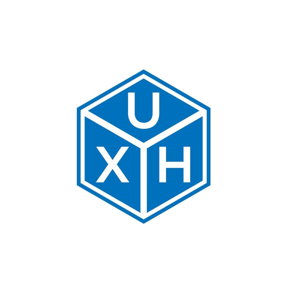 diseño de logotipo de letra uxh sobre fondo negro. concepto de logotipo de letra de iniciales creativas uxh. diseño de letra uxh. vector