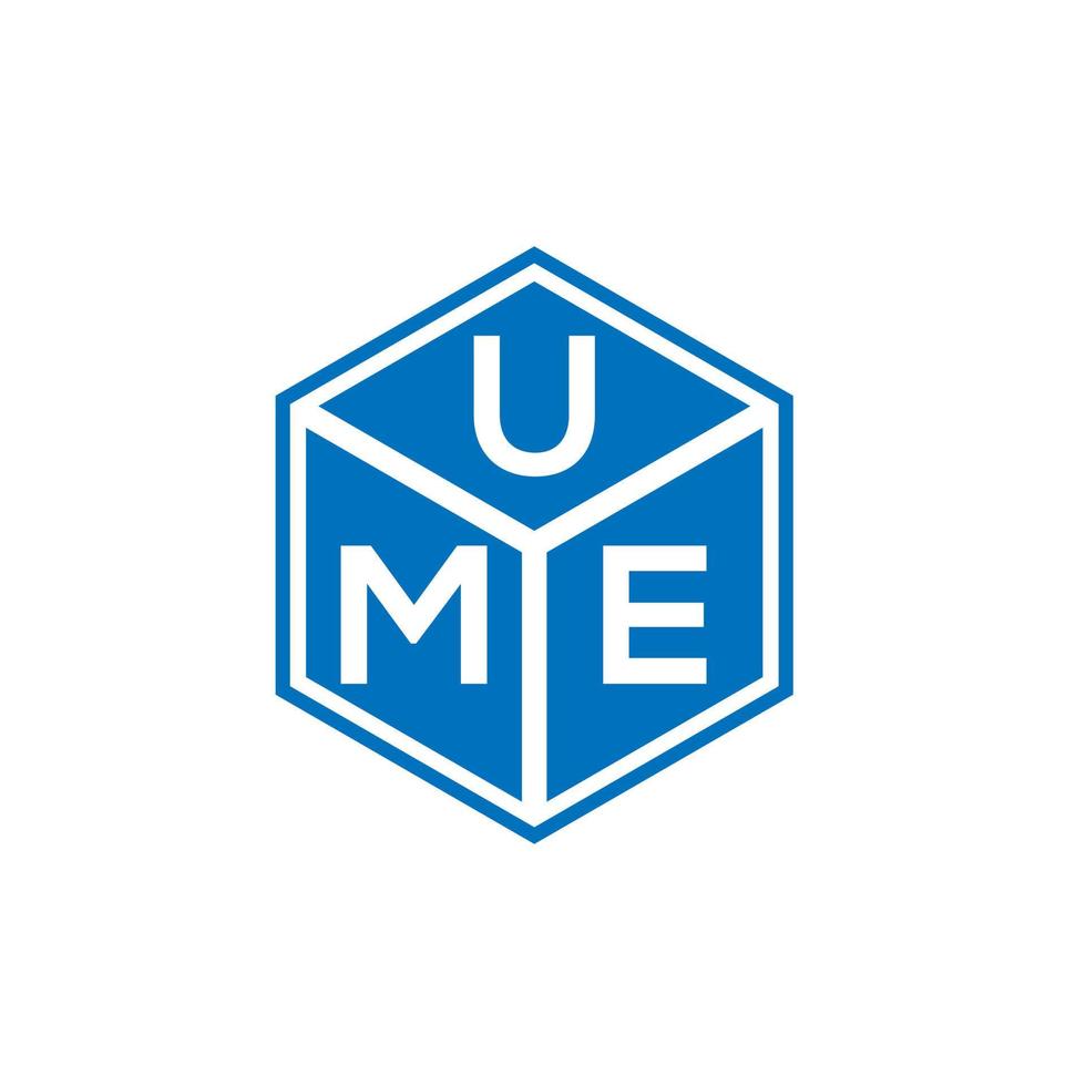 diseño de logotipo de letra ume sobre fondo negro. ume creative iniciales carta logo concepto. diseño de letra ume. vector