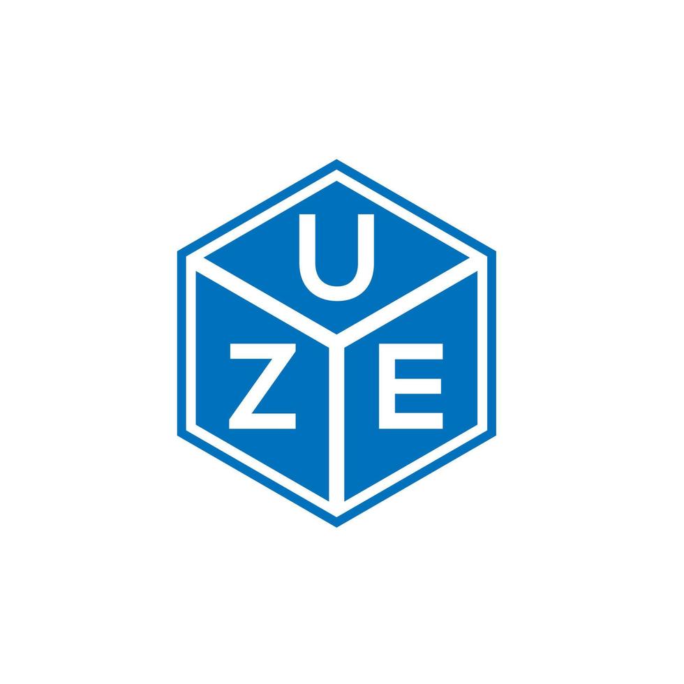 UZE letter logo design on black background. UZE creative initials letter logo concept. UZE letter design. vector