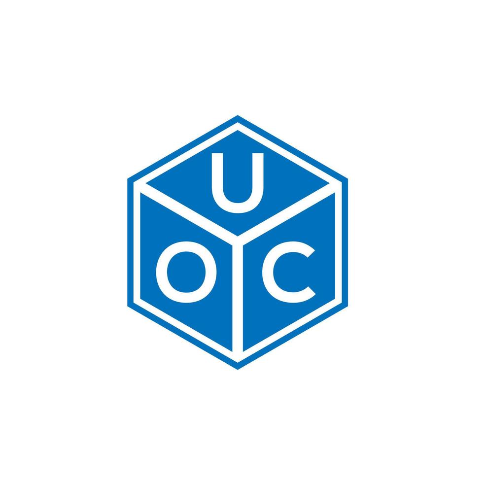 diseño del logotipo de la letra uoc sobre fondo negro. Concepto de logotipo de letra de iniciales creativas uoc. Diseño de letras uoc. vector