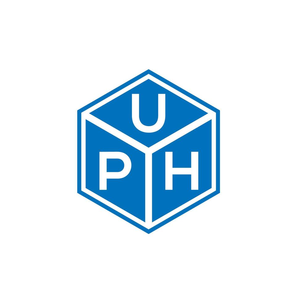 diseño de logotipo de letra uph sobre fondo negro. concepto de logotipo de letra de iniciales creativas uph. diseño de letra uph. vector