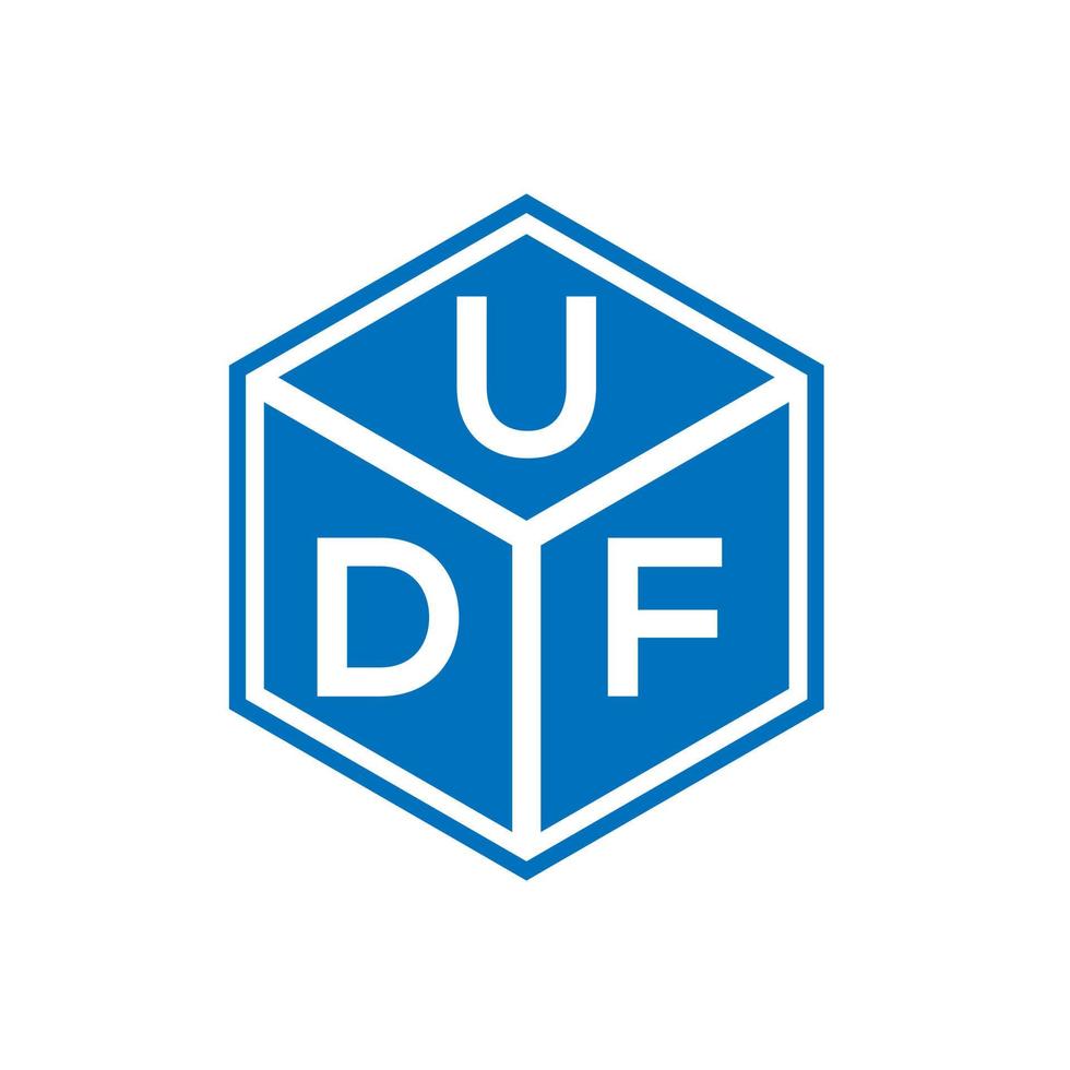 diseño de logotipo de letra udf sobre fondo negro. concepto de logotipo de letra de iniciales creativas udf. diseño de letras udf. vector