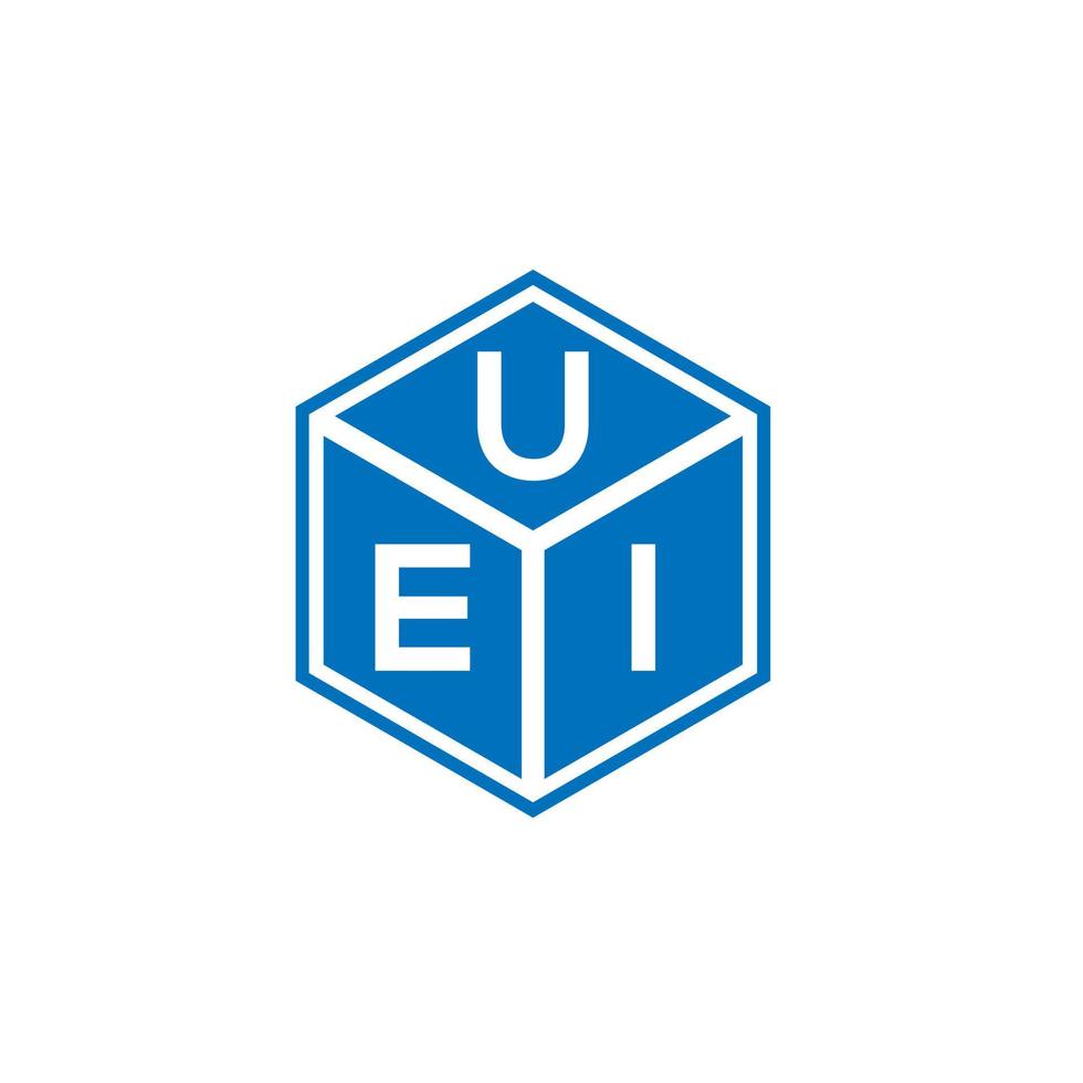 diseño del logotipo de la letra uei sobre fondo negro. concepto de logotipo de letra de iniciales creativas uei. diseño de letras ui. vector