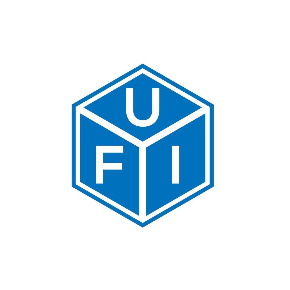 diseño de logotipo de letra ufi sobre fondo negro. concepto de logotipo de letra de iniciales creativas ufi. diseño de letras ufi. vector