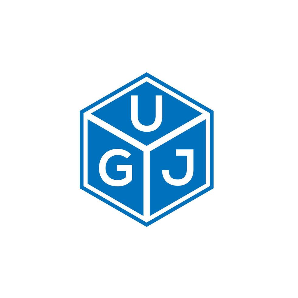 UGJ letter logo design on black background. UGJ creative initials letter logo concept. UGJ letter design. vector
