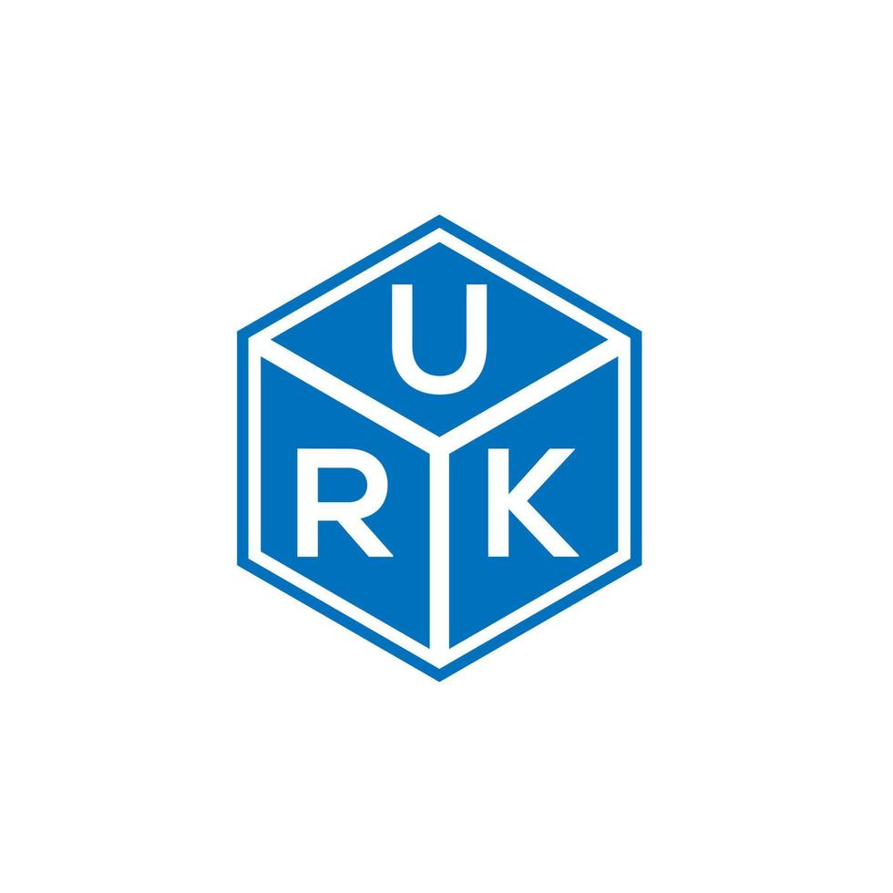 diseño de logotipo de letra urk sobre fondo negro. concepto de logotipo de letra de iniciales creativas de urk. diseño de letras urk. vector