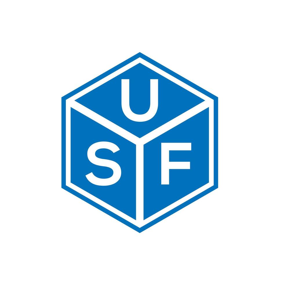 diseño de logotipo de letra usf sobre fondo negro. concepto de logotipo de letra de iniciales creativas usf. diseño de letras usf. vector