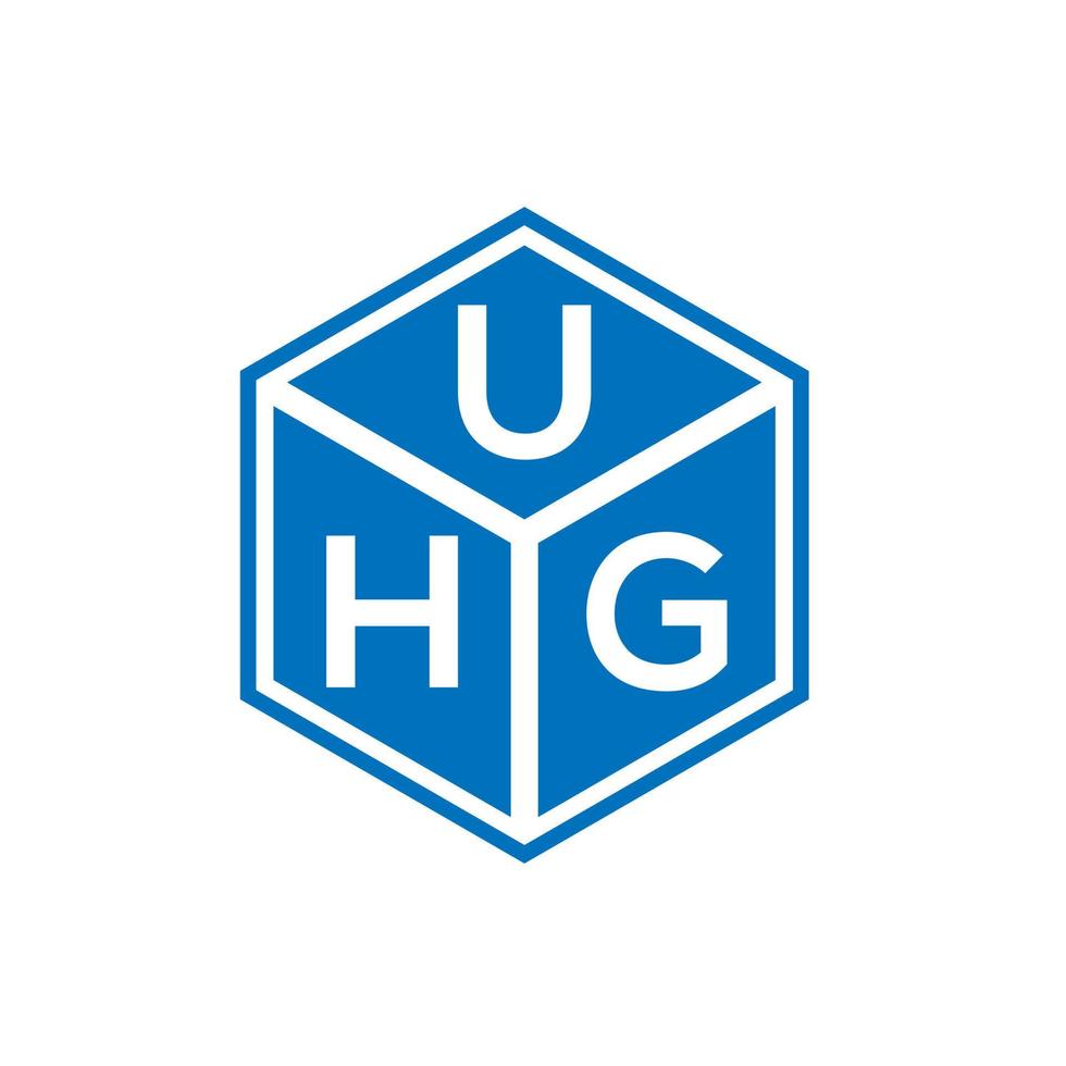 diseño del logotipo de la letra uhg sobre fondo negro. concepto de logotipo de letra de iniciales creativas uhg. diseño de letras uhg. vector