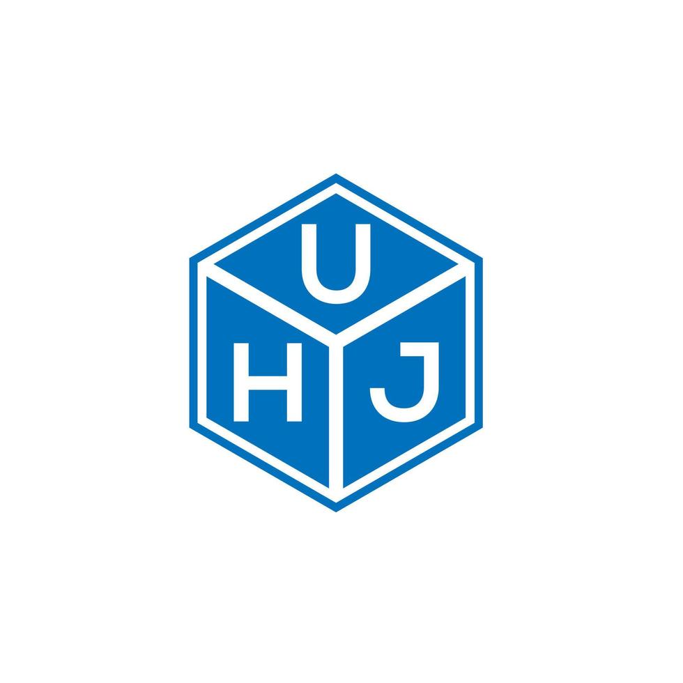 diseño del logotipo de la letra uhj sobre fondo negro. concepto de logotipo de letra de iniciales creativas uhj. diseño de letras uhj. vector