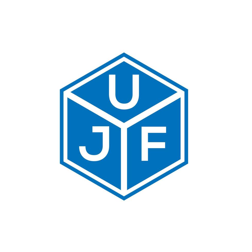 UJF letter logo design on black background. UJF creative initials letter logo concept. UJF letter design. vector