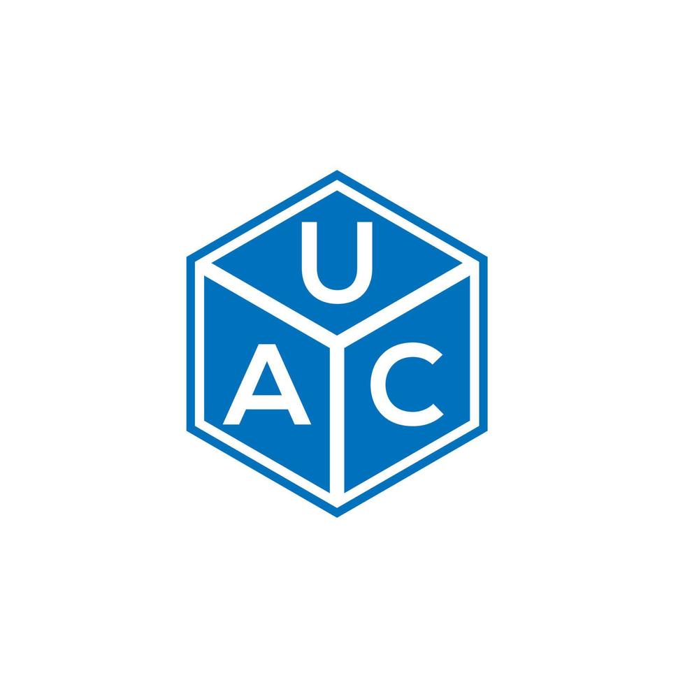 UAC letter logo design on black background. UAC creative initials letter logo concept. UAC letter design. vector