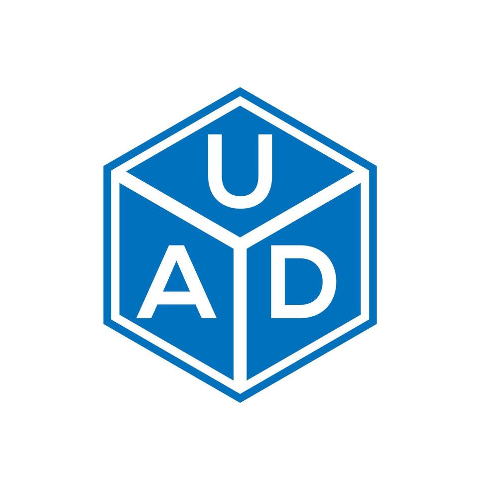 UAD letter logo design on black background. UAD creative initials letter logo concept. UAD letter design. vector