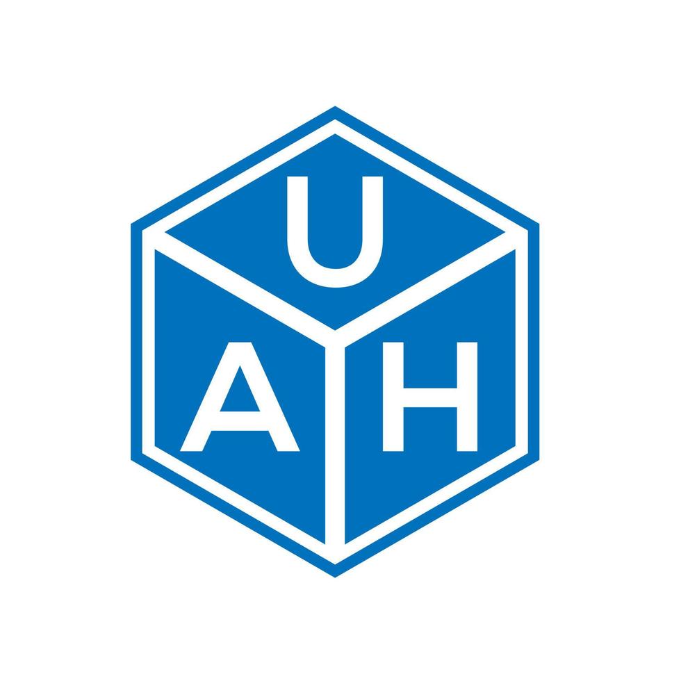 diseño de logotipo de letra uah sobre fondo negro. concepto de logotipo de letra de iniciales creativas uah. uah diseño de letras. vector