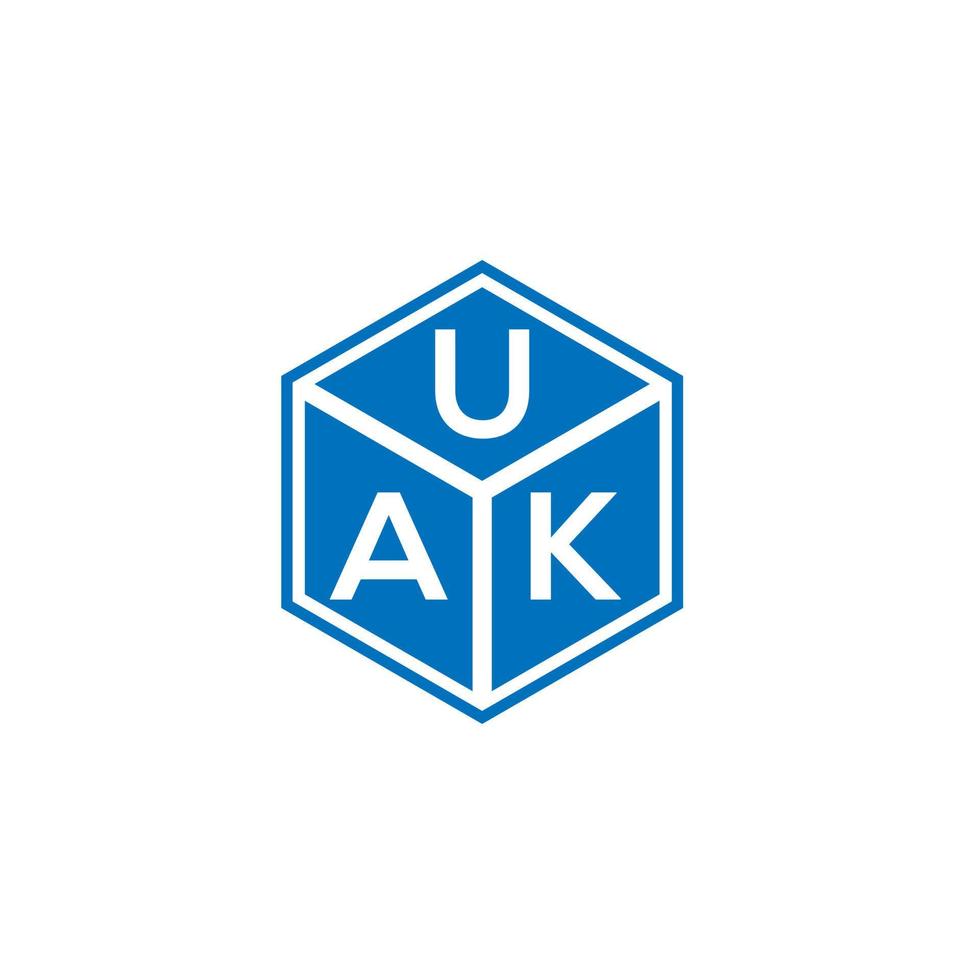 UAK letter logo design on black background. UAK creative initials letter logo concept. UAK letter design. vector