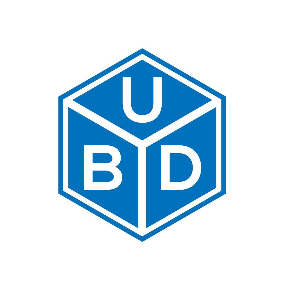 diseño de logotipo de letra ubd sobre fondo negro. concepto de logotipo de letra de iniciales creativas de ubd. diseño de letras ubd. vector