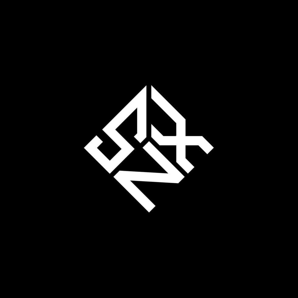 diseño del logotipo de la letra snx sobre fondo negro. concepto de logotipo de letra de iniciales creativas snx. diseño de letras snx. vector