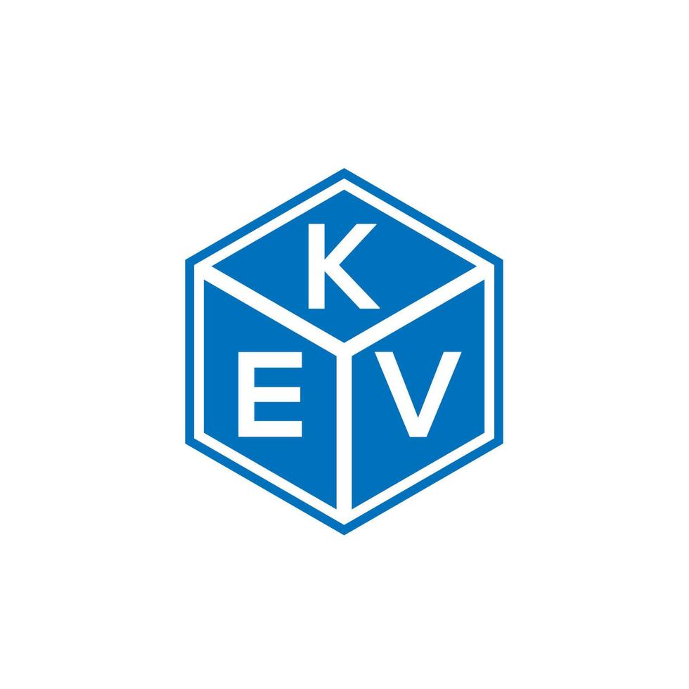diseño de logotipo de letra kev sobre fondo negro. concepto de logotipo de letra de iniciales creativas kev. diseño de letras kev. vector