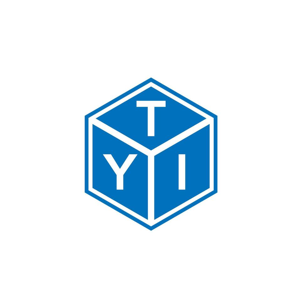 diseño de logotipo de letra tyi sobre fondo negro. concepto creativo del logotipo de la letra de las iniciales de tyi. diseño de letras tyi. vector