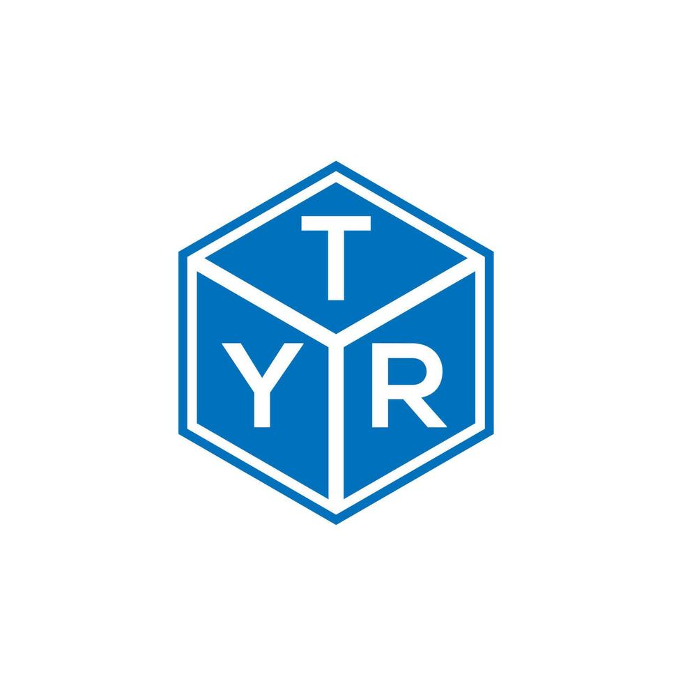 TYR letter logo design on black background. TYR creative initials letter logo concept. TYR letter design. vector