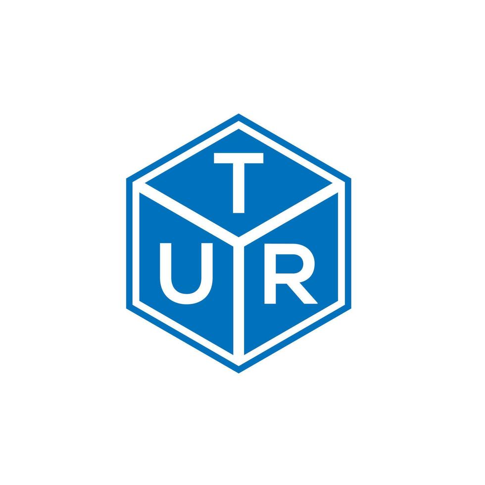 TUR letter logo design on black background. TUR creative initials letter logo concept. TUR letter design. vector